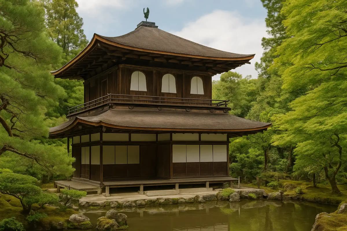 AIで生成した慈照寺銀閣のイラスト