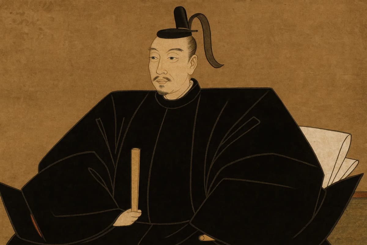 利休七哲の蒲生氏郷の肖像画のイラスト