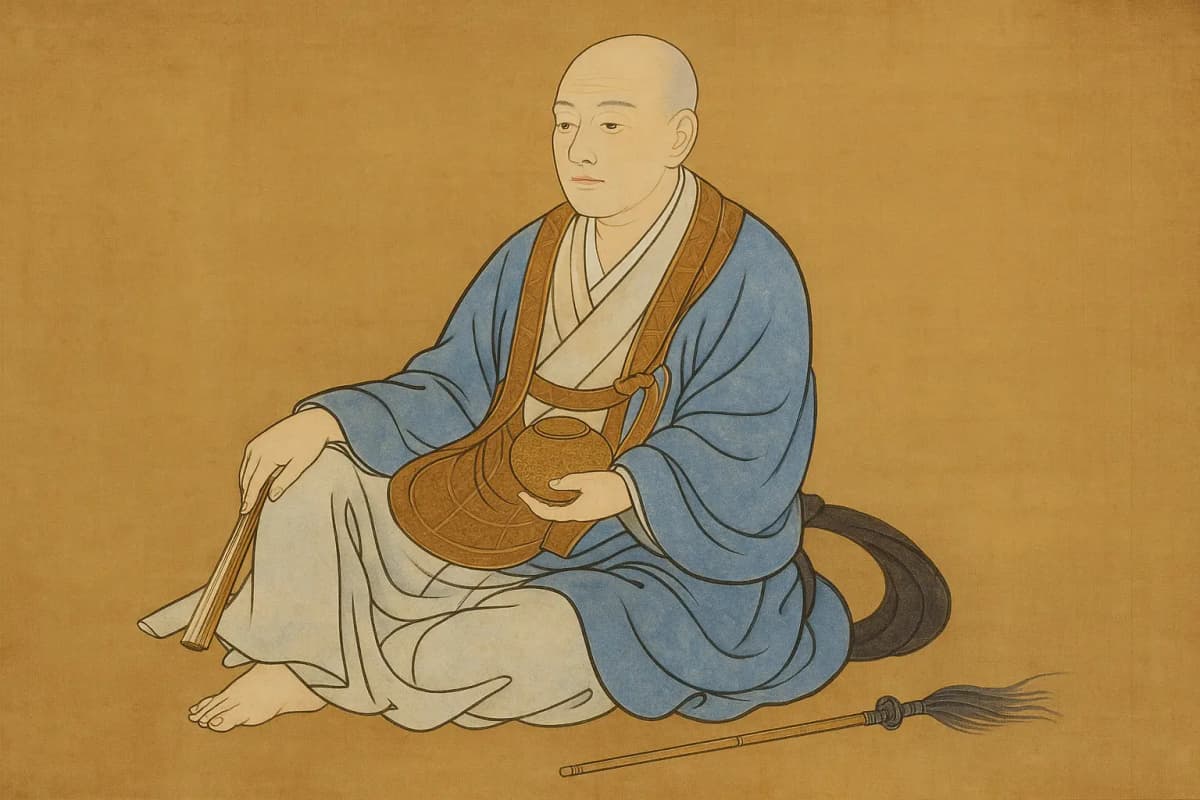 少庵の肖像画のイラスト