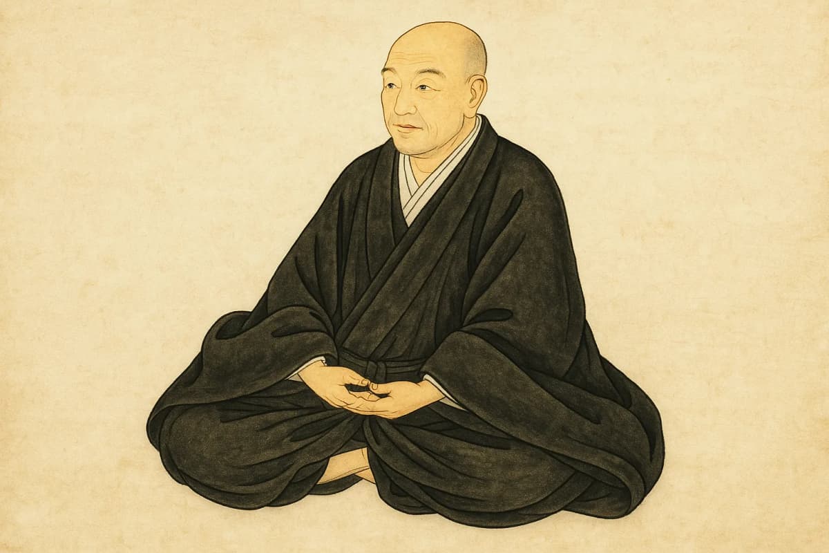 利休の孫である千宗旦の肖像画イラスト