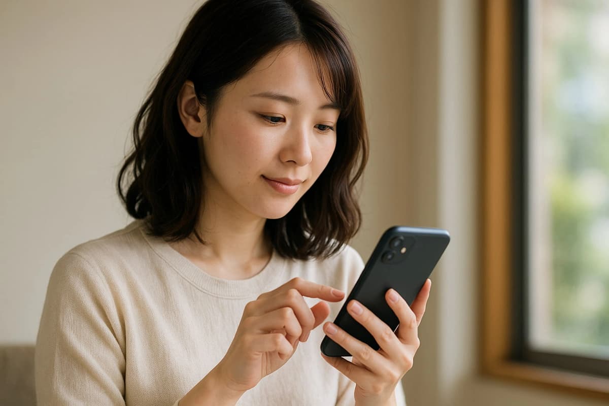 スマートフォンで申し込む様子